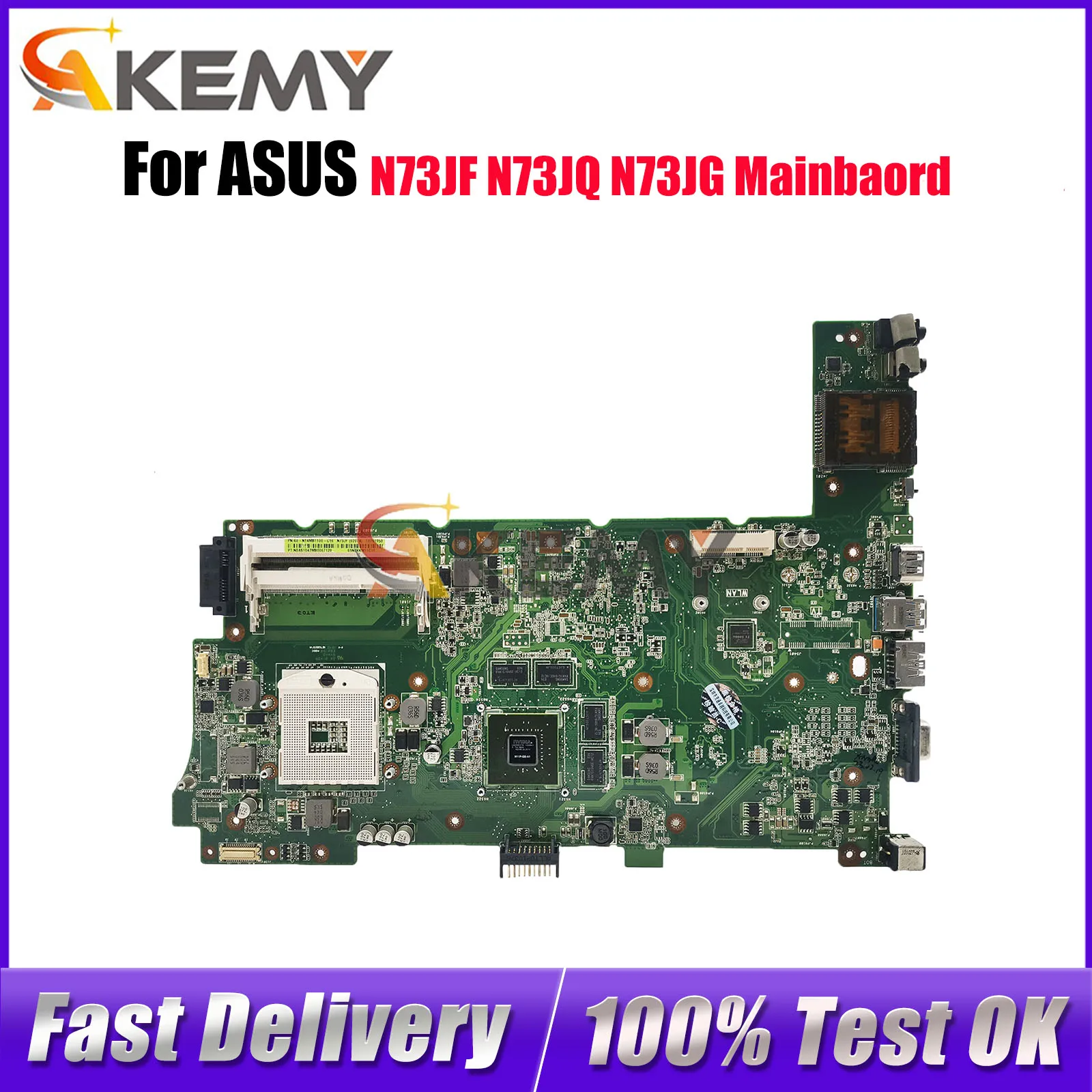 

N73JF Laptop Motherboard For ASUS ROG N73J N73JF N73JQ N73JG Notebook Mainboard in stock 100% tests OK fast shipping Top quality