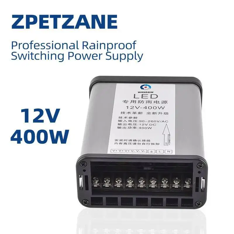 12 فولت 400 واط غير نافذ للمطر التبديل التيار الكهربائي F-400-12 في الهواء الطلق LED الإعلان علامة مضيئة كلمة محرك محول الجهد استقرار