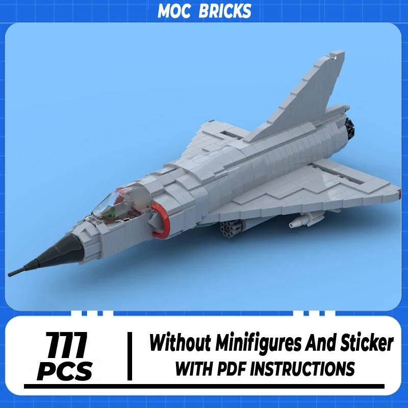 

Moc Building Bricks Military Dassault Mirage III Fighter Model Technology Aircraft Blocks DIY Set Assembly Holiday Gifts