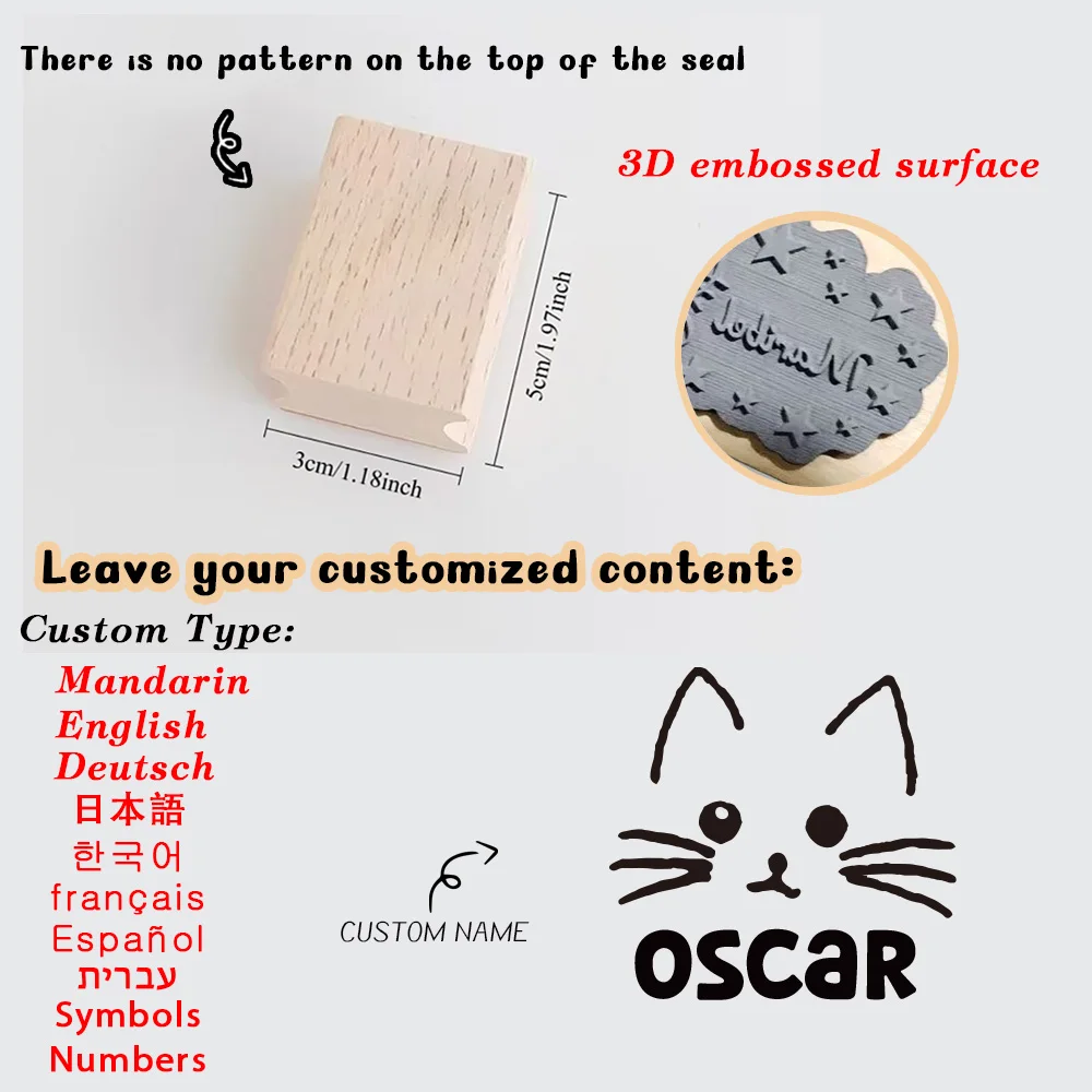 1PC Cool Customizable Name Wooden Stamp Office Supplies, Seal Supplies Customized Name Wooden Seal Provide Convenience for Perfe - view 6