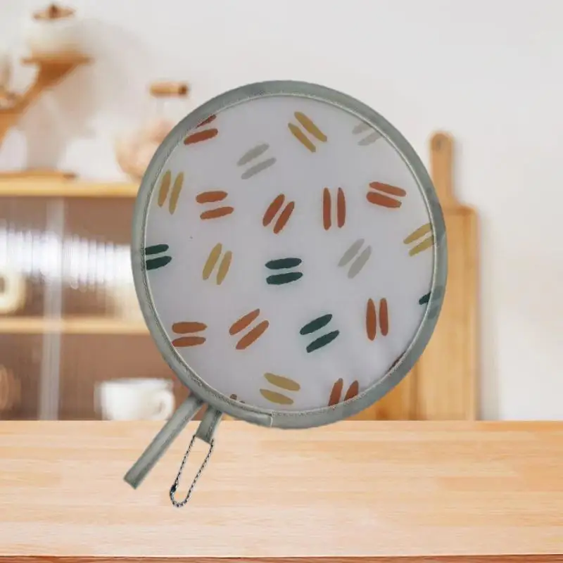 Cute Colorful Printed Foldable Round Hand Fan Portable Hanging Chain Summer Outdoor Travel Daily Cooling Supply