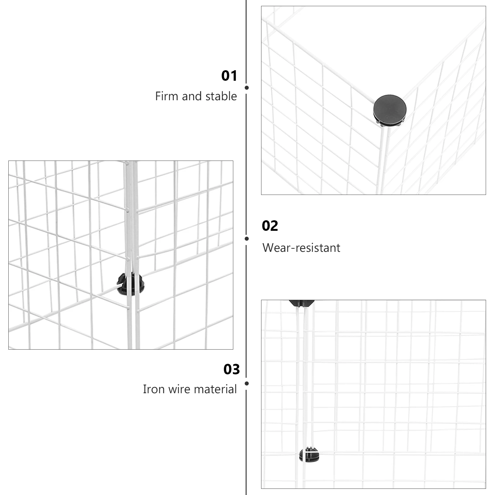 1 Set Pet Cage Iron Wire Multifunctional Diy Dog Kennel Metal Cat House Durable Easy Assemble Hollow Design Rabbit Fence Playpen