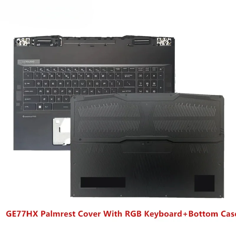 New For MSI GE77HX Palmrest Cover With RGB Keyboard Bottom Case Hinges Cover