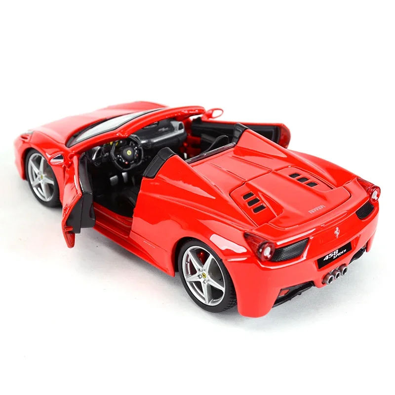 Bburago 1:24 458 Spider Convertible aleación coche deportivo simulación Diecast juguete Metal vehículo colección de coches