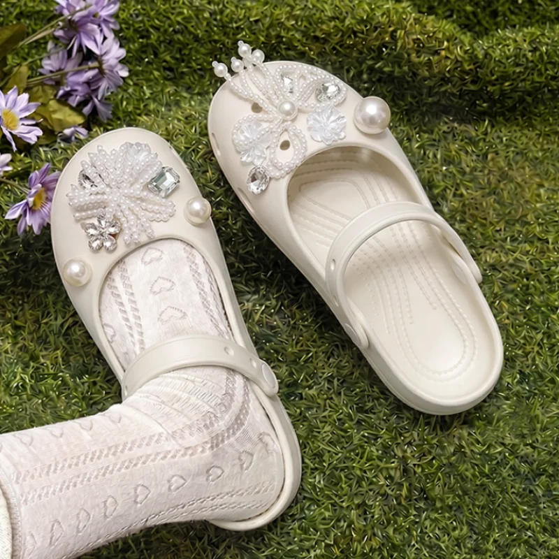 Women Shoes Japanese Brand - Zarif İnci Fiyonklu Yumuşak Tabanlı Bale