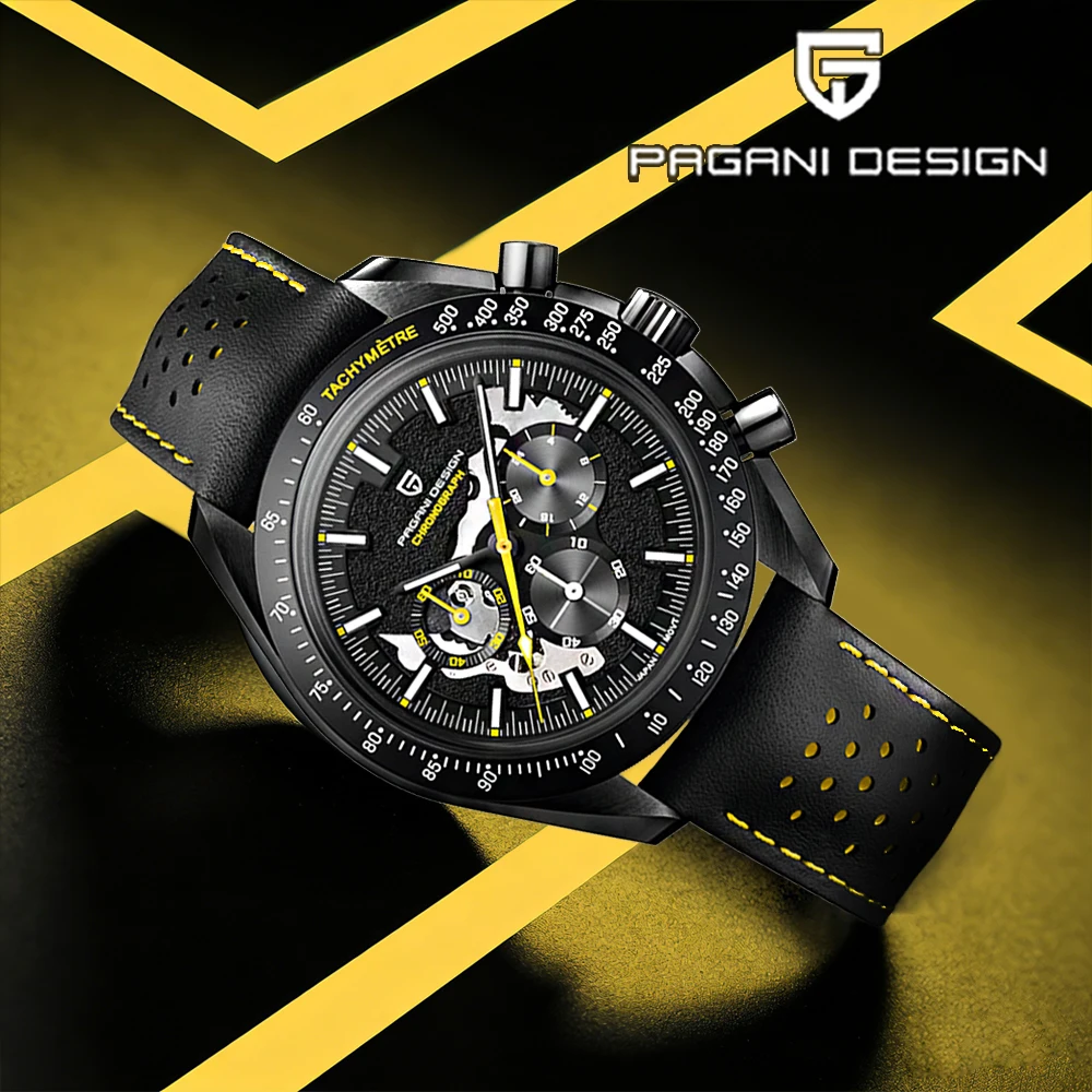 Pagani design watches luxury men's quartz watch stainless steel VK63 sports chronograph men's sapphire leather watch reloj 2026