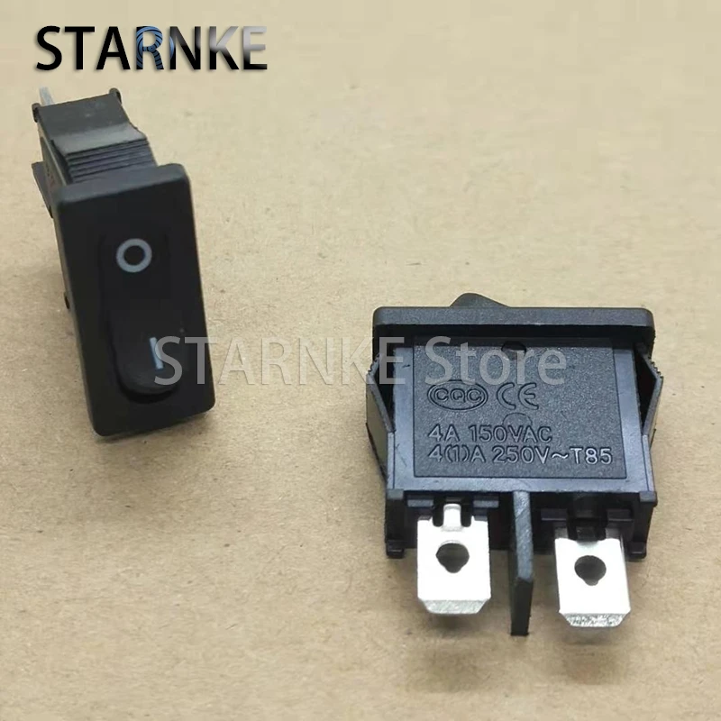 10PCS 9.5*21MM Thin Flat Rocker Switch 2Pins 2 Position Rocker Power Switch 250V 4A Black