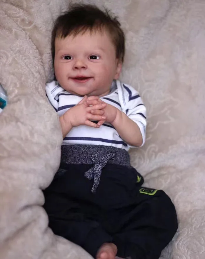 

DLS 19-дюймовая кукла для новорожденных с мягким телом, уже окрашенная, готовая, Sebastian Awake Reborn, кукла реборн, 3D-картина с видимыми венами