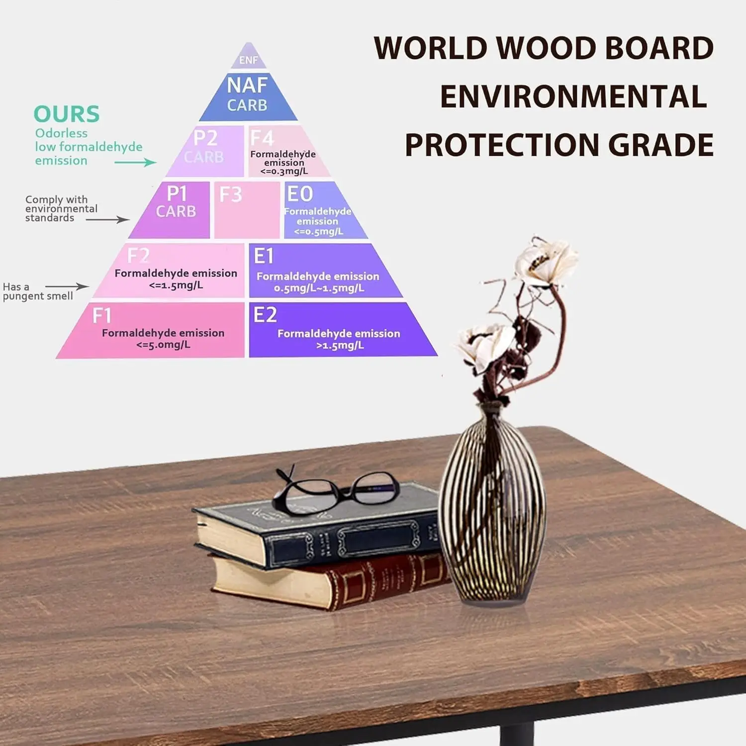 Set da pranzo rustico industriale in legno da 5 pezzi con struttura in metallo - Marrone