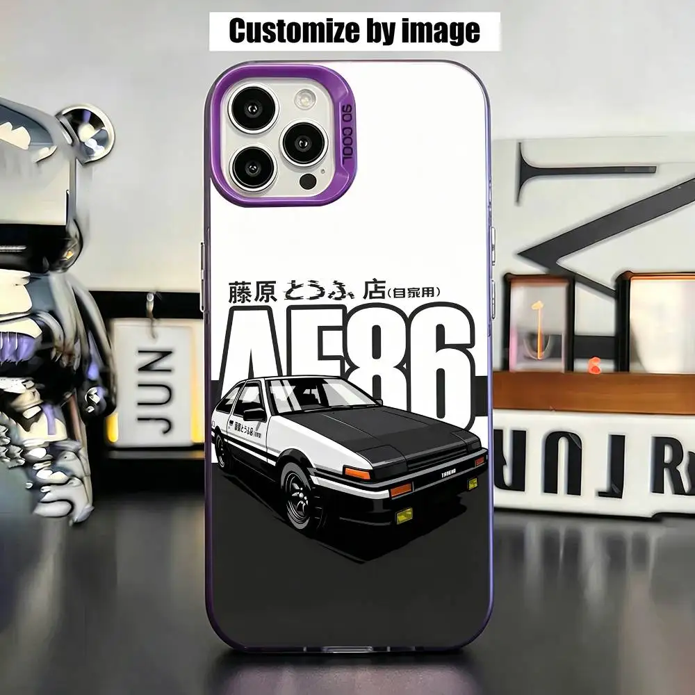 Initial D AE86 Anime Gift Phone Case For IPhone 17,16,15,14,13,12, Plus,Pro Max,XS,Purple Silver Phone Case Funda Cover
