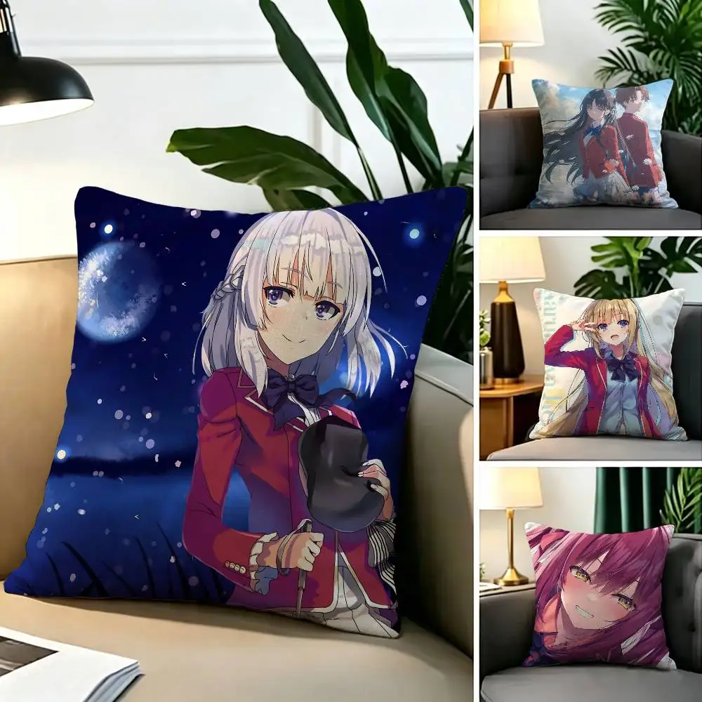 C-Classroom of the Elite  Pillow Case Square Double-Sided Sofa Cushion Cover Bedroom Bedside Pillow