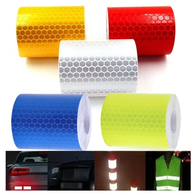 

Светоотражающая предупреждающая лента 5 см * 3 м, автомобильная светоотражающая лента, предупреждение о безопасности, украшение автомобиля, наклейка, цветная сетка, отражатель