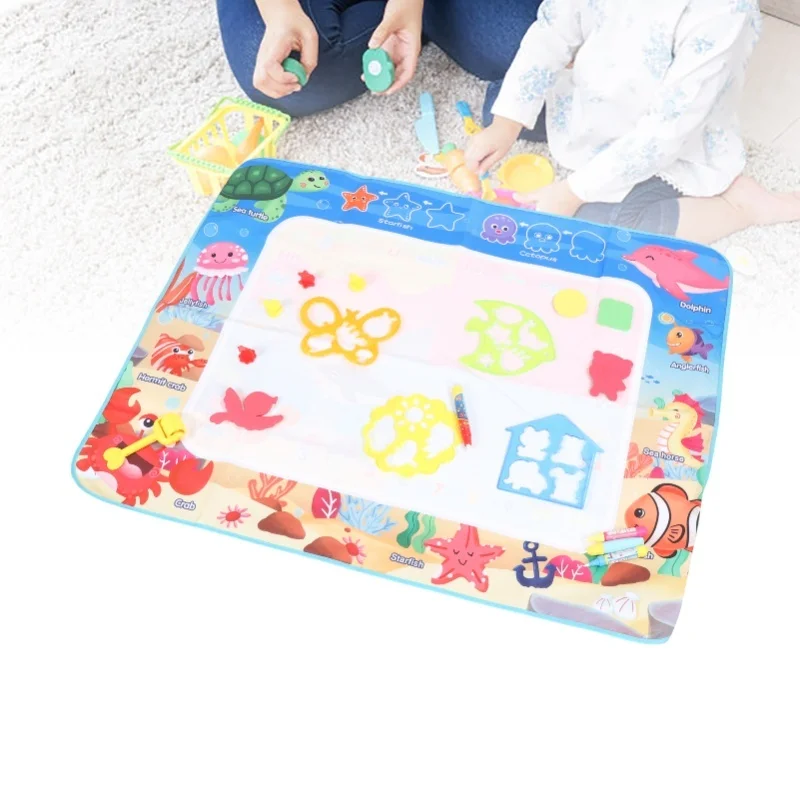 Crianças água doodle esteira reutilizável tamanho grande pintura a água placa de escrita brinquedos educativos com canetas