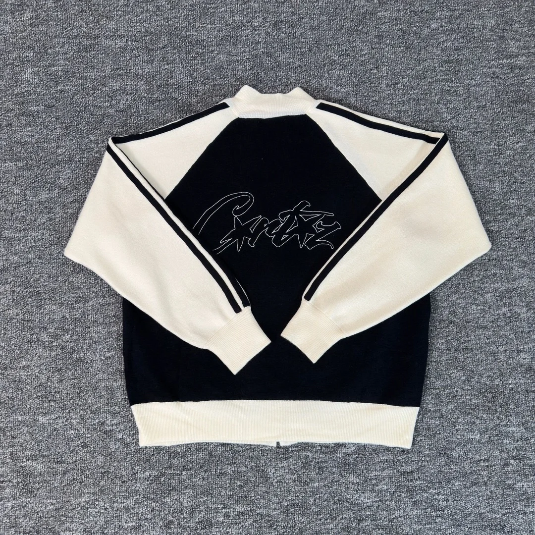 

Autumn Winter New Sweater High Street Trend Knitted Cardigan Zipper Jacket Real Photos Men and Women 100% Cotton Coat