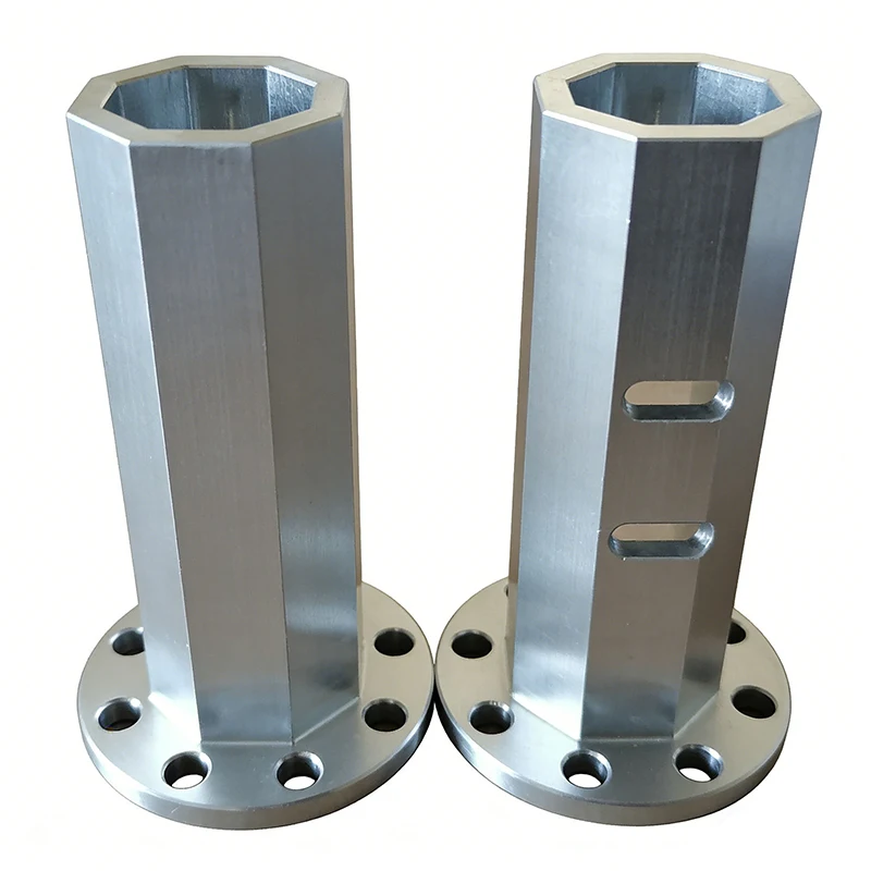 6061 Aluminum Alloy Hexagonal Flange Post Precision CNC Machined Metal Parts Milling Turning Drilling for Machining