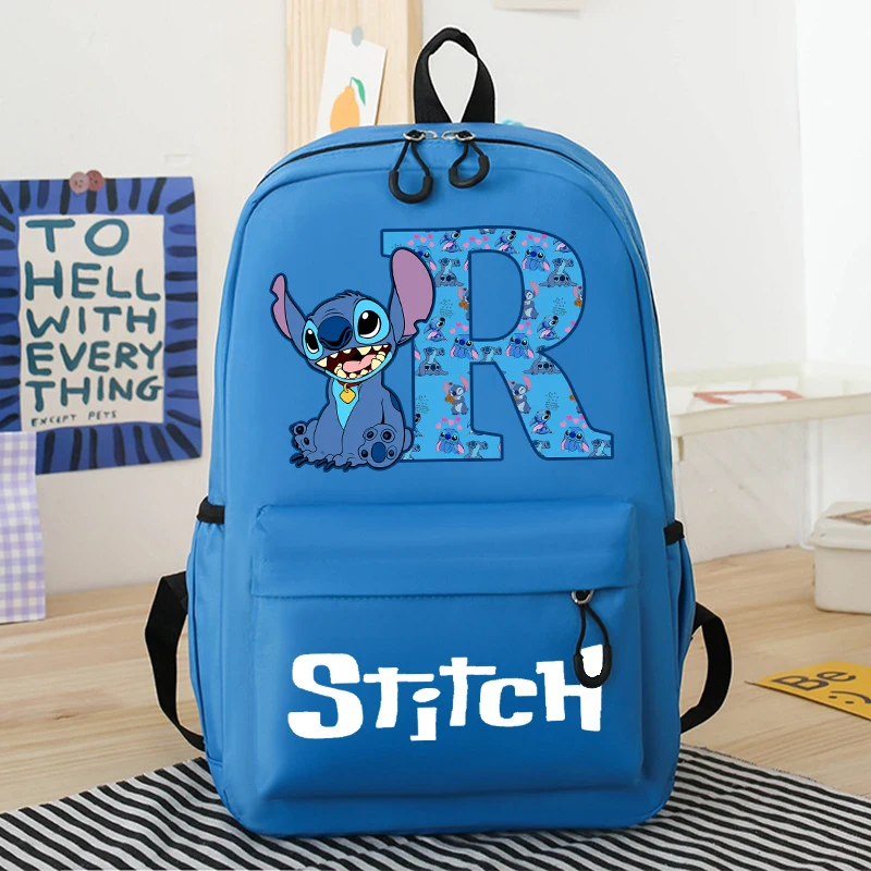 New Disney Stitch Backpack Cute Cartoon Letter Printed Kids Backpacks Kawaii Boys Girls Schoolbags Children School Backpack