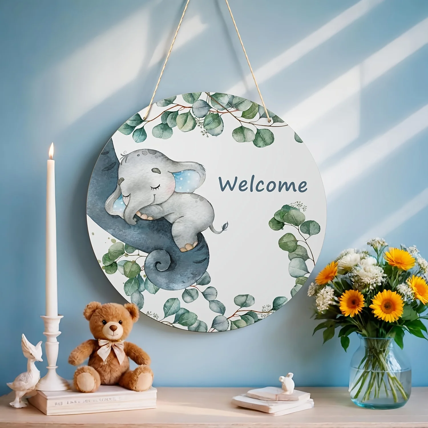 Charming Boho Elephant Welcome Sign for Youngsters - Perfect for Porch, Deck, Backyard - Ideal Housewarming Gift - No Power Need