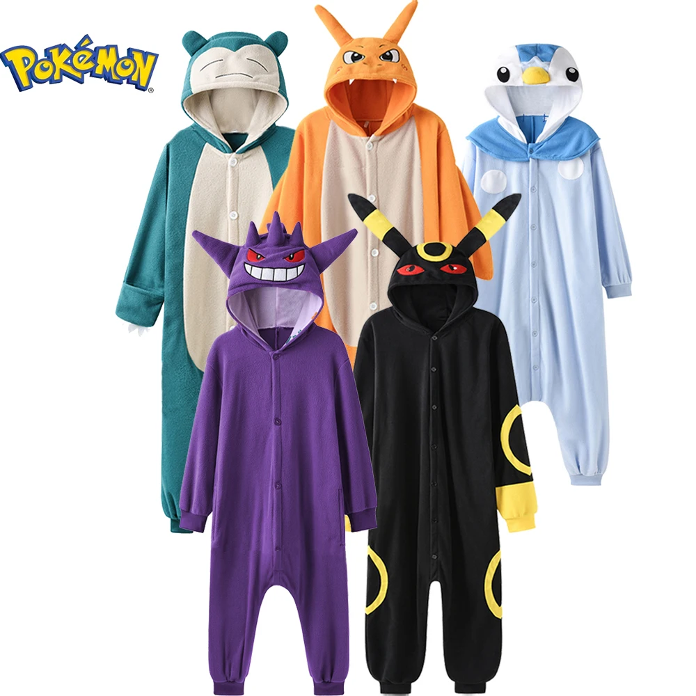 Pokemon Charizard One-Piece Pajama Gengar Umbreon Onesie For Adults Piplup Women Full Body Pyjama Halloween Cosplay Costume Gift