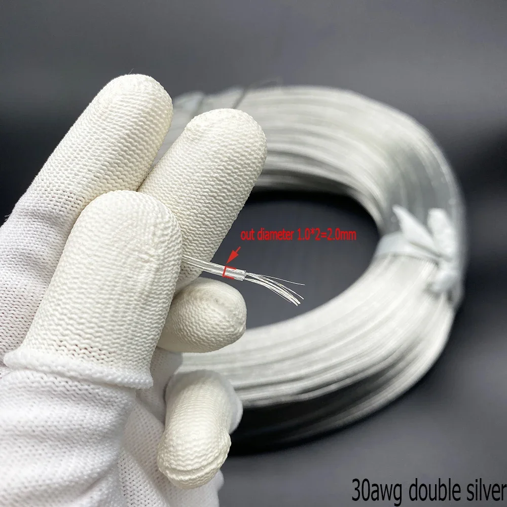 500m Copper Tinned 2-core Transparent Parallel Wire Waterproof  LED Lamp Holder Flower Wire 30awg Soft PVC Charging Cable