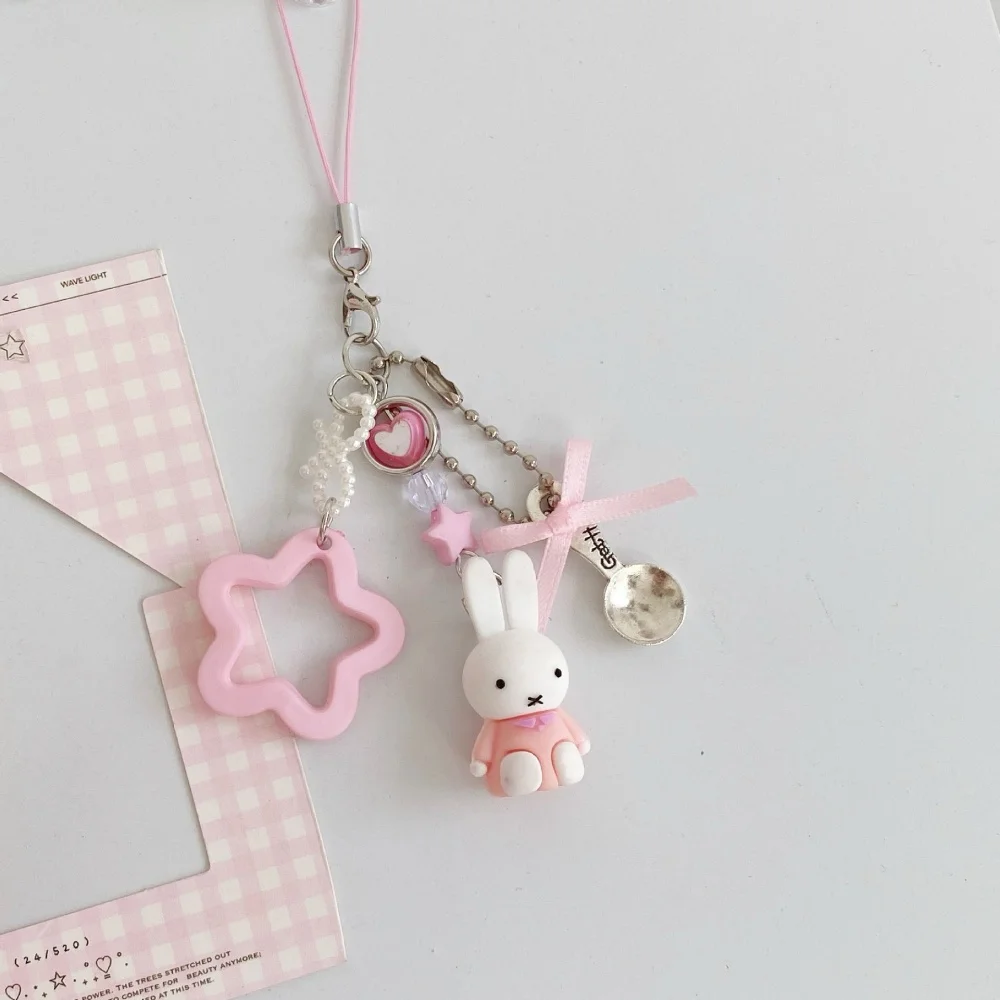 Niedlicher Miffy Kawaii Anhänger im neuen Stil, Mini-Cartoon-Kaninchen-Schlüsselanhänger für Rucksack, Schultasche, Handtasche, Handyhülle, Mädchen-Geschenk – Detail 8