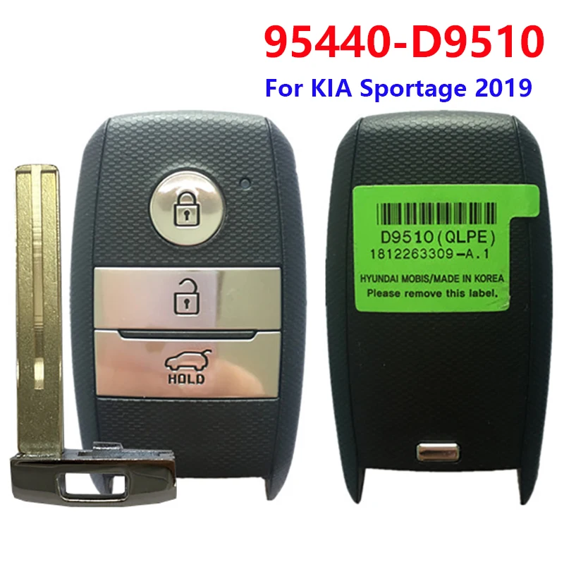 

CN051088 Aftermarket 3 Button Smart Key Fob For KIA Sportage 2019 Remote Key With 433MHz PN 95440-D9510 FCCID:FOB-4F08