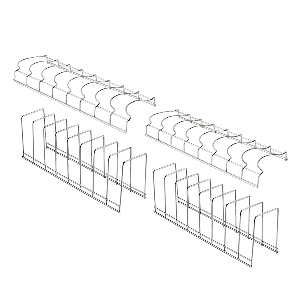 

4pcs Stainless Steel Kitchen Rack Dish Drying Bowl Strainer 201 Multi Functional Counter Tableware Storage Drainer