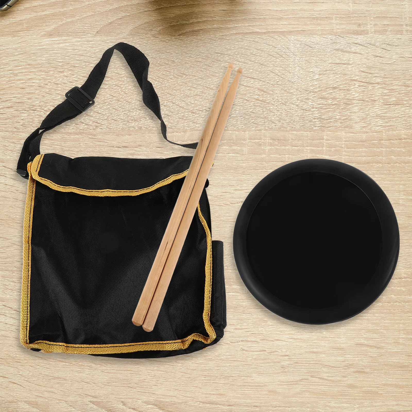 

8 Inch Black Rubber Dumb Drum Practice Pad Set Bag Sticks Silent Home Use Bass Drum Mute Pads Soundproof Accessories