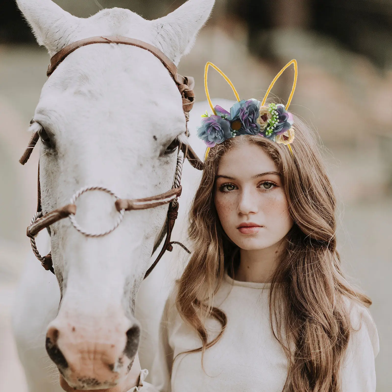 

Bunny Ears Headband for Women Lightweight Stretchy Hairband Ideal for Christmas Party Photo Prop Gift Idea