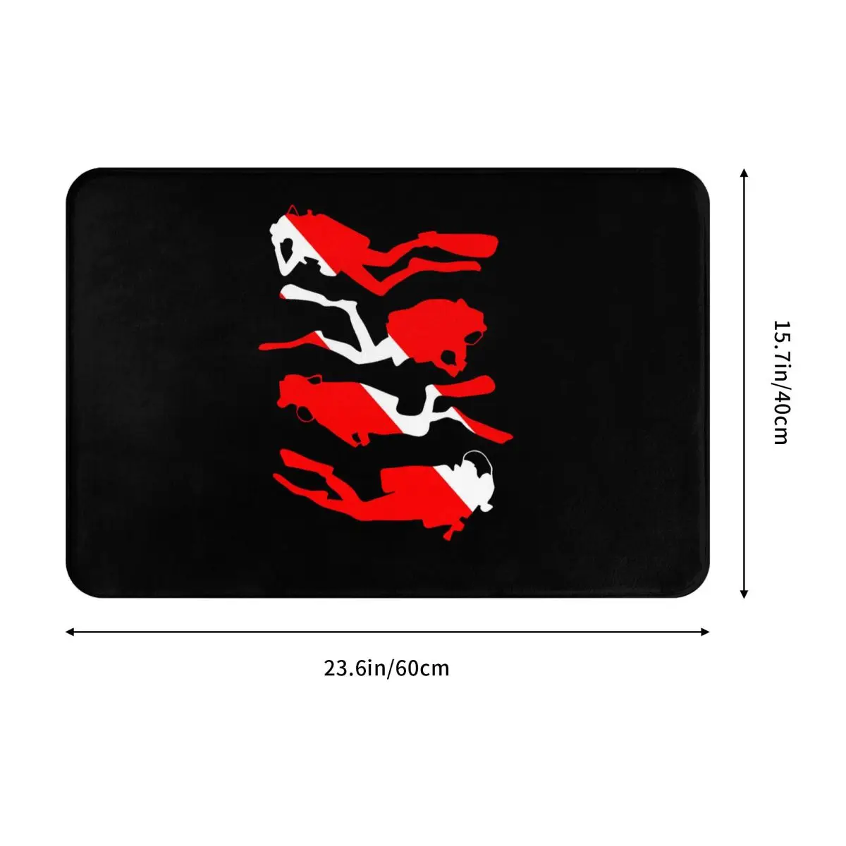 Retro Vintage Down Flag Gear Scuba Dive Diver Diving Non-slip Rug Doormat Bath Mat Floor Carpet Indoor Decor