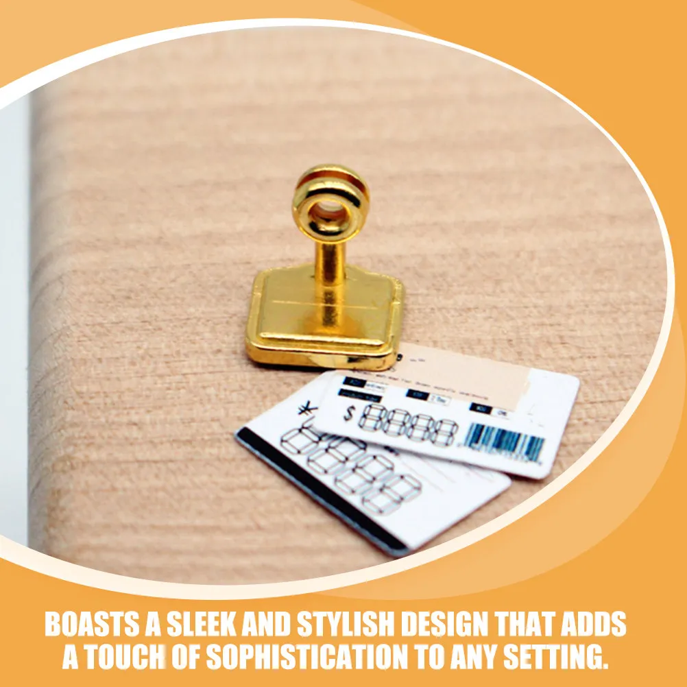 12Pcs Mini Price Tag Alloy Small Label Holder Gold Stand for Micro Landscape Decoration Display