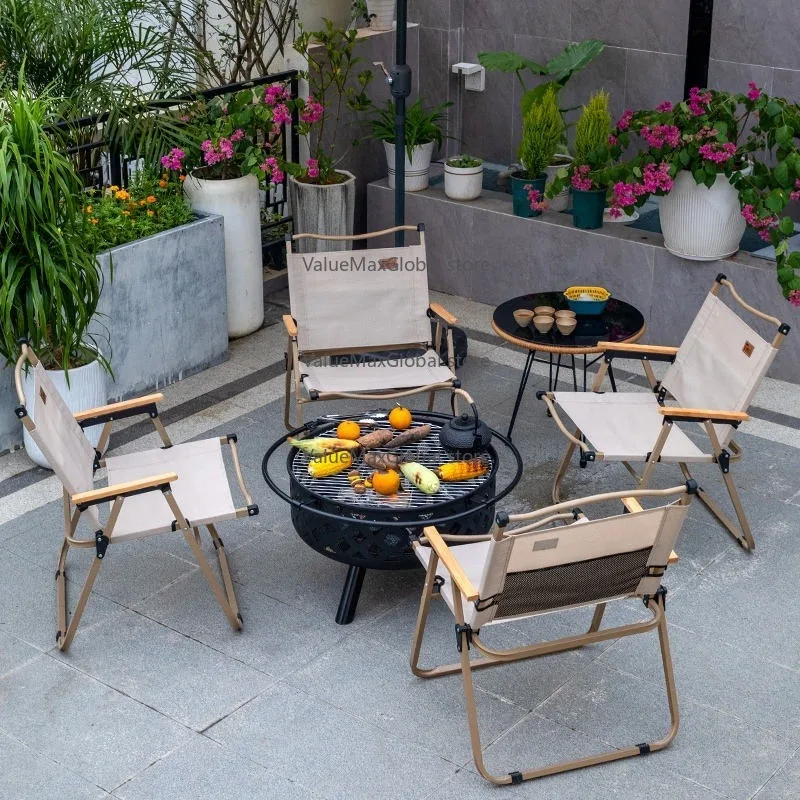 

Premium Iron Steel Garden Fireplace Outdoor Wood Fire Pit with Ring Charcoal Grill for Backyard Camping Premium Charcoal Fuel