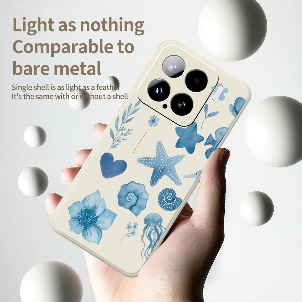 海をテーマにしたXiaomi Mi 15 Ultra、Mi 14T、13T、12T、11T Pro用スマホケース、Xiaomi Mi 13T Pro、Mi 11T Pro用シリコンソフトケース