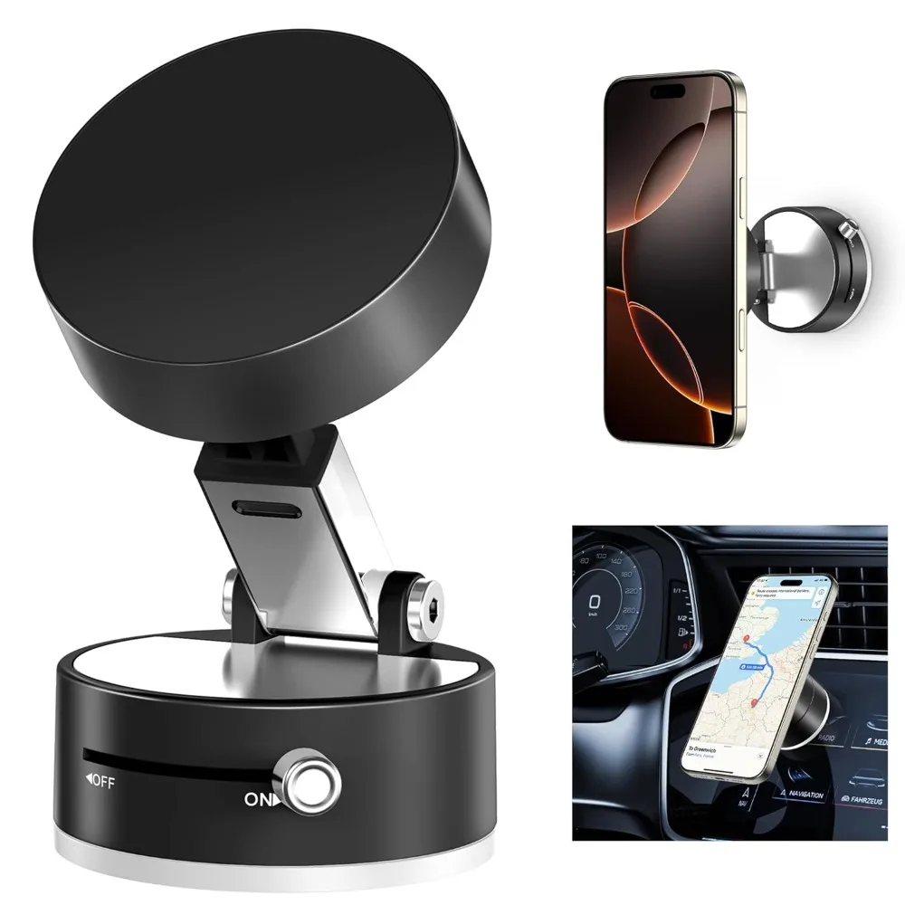 

Автомобиль складной 360° ° Вращающийся держатель телефона, дисплей, GPS, крепление для мобильного телефона, вакуумная присоска для Magsafe IPhone 16/15/14/13/12 Pro Max