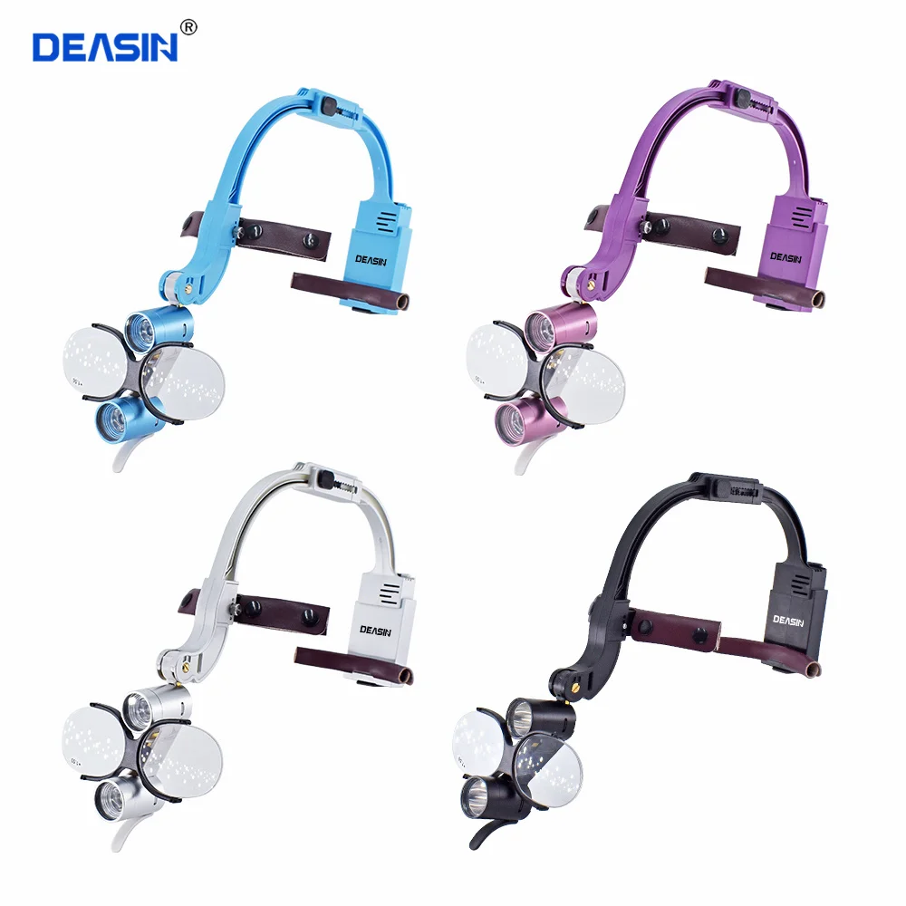 DEASIN 5W Dental LED Head Light Lamp Dentisit Surgical Headlight Magnification Binocular Loupes For Lab Equipment