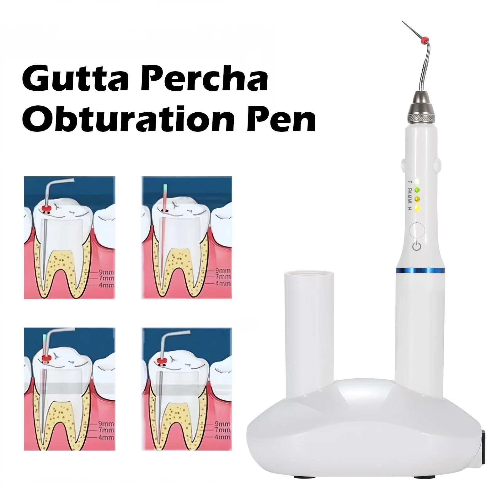 Dental Wireless Cordless Gutta Percha Obturation System Endo Heated Pen 2/4 Tips Rechargeable/Double Charging
