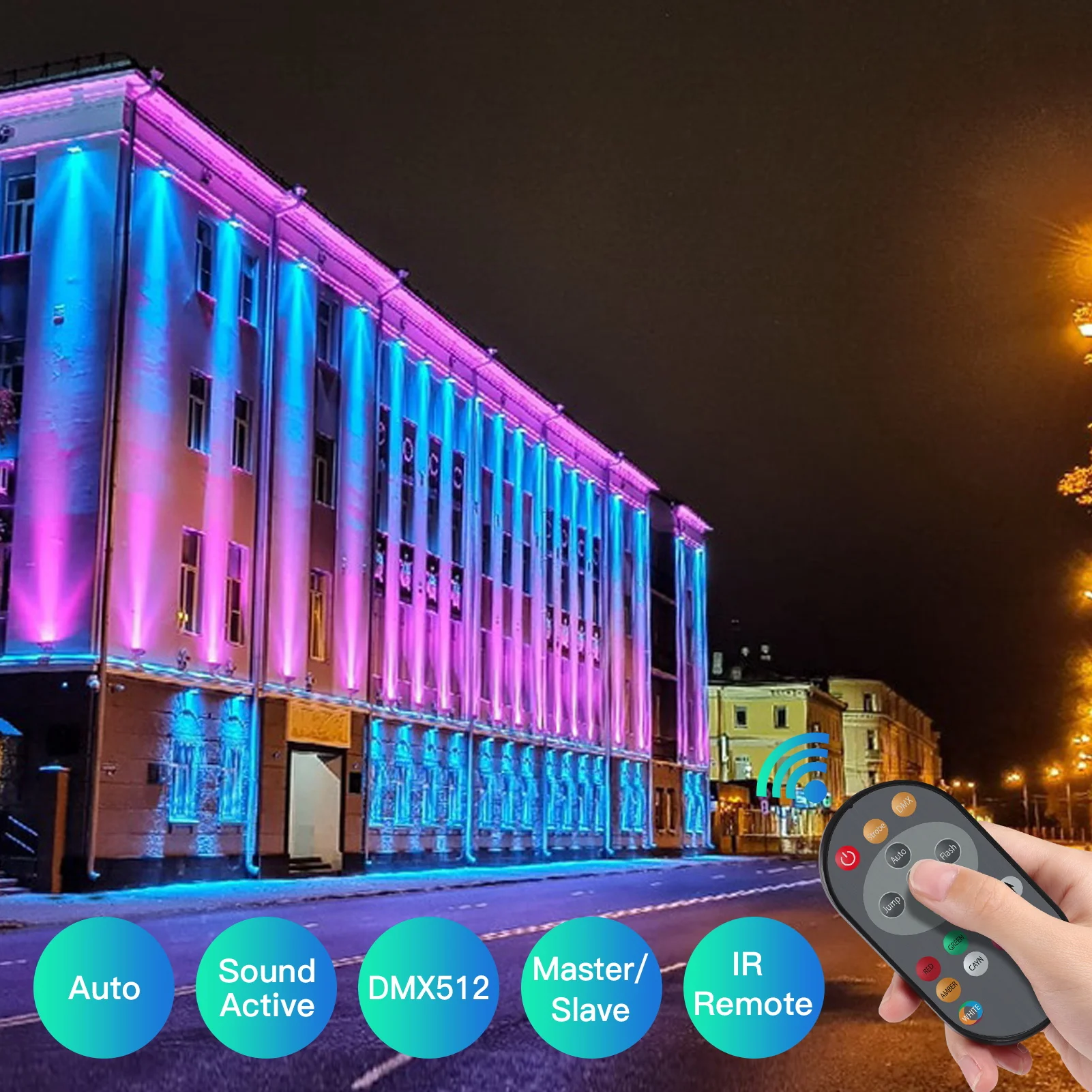 Datewink 4Pcs 54W 9LEDs Par Lights RGBW Stage Lighting Effect DMX With Remote Control For DJ Disco Wedding Bar KTV Party Karaoke