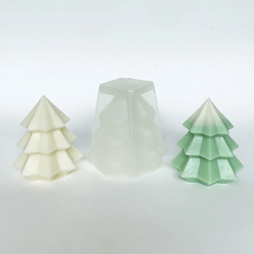 Christmas Tree Silicone Candle Mold DIY Christmas Candle Making Kit Handmade Soap Plaster Resin Baking Tools Holiday Gifts