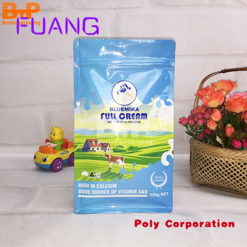 Custom  500g Plastic Square Bottom Pouch for Milk Powder Camel Milk Powder Goat Milk Powder Packing Bag