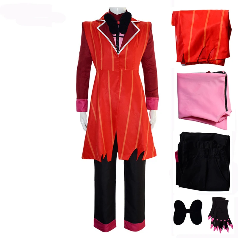 

Anime Alastor Cosplay Costume Red Jacket Uniform Anime Halloween Party Outfits for Men Full Sets