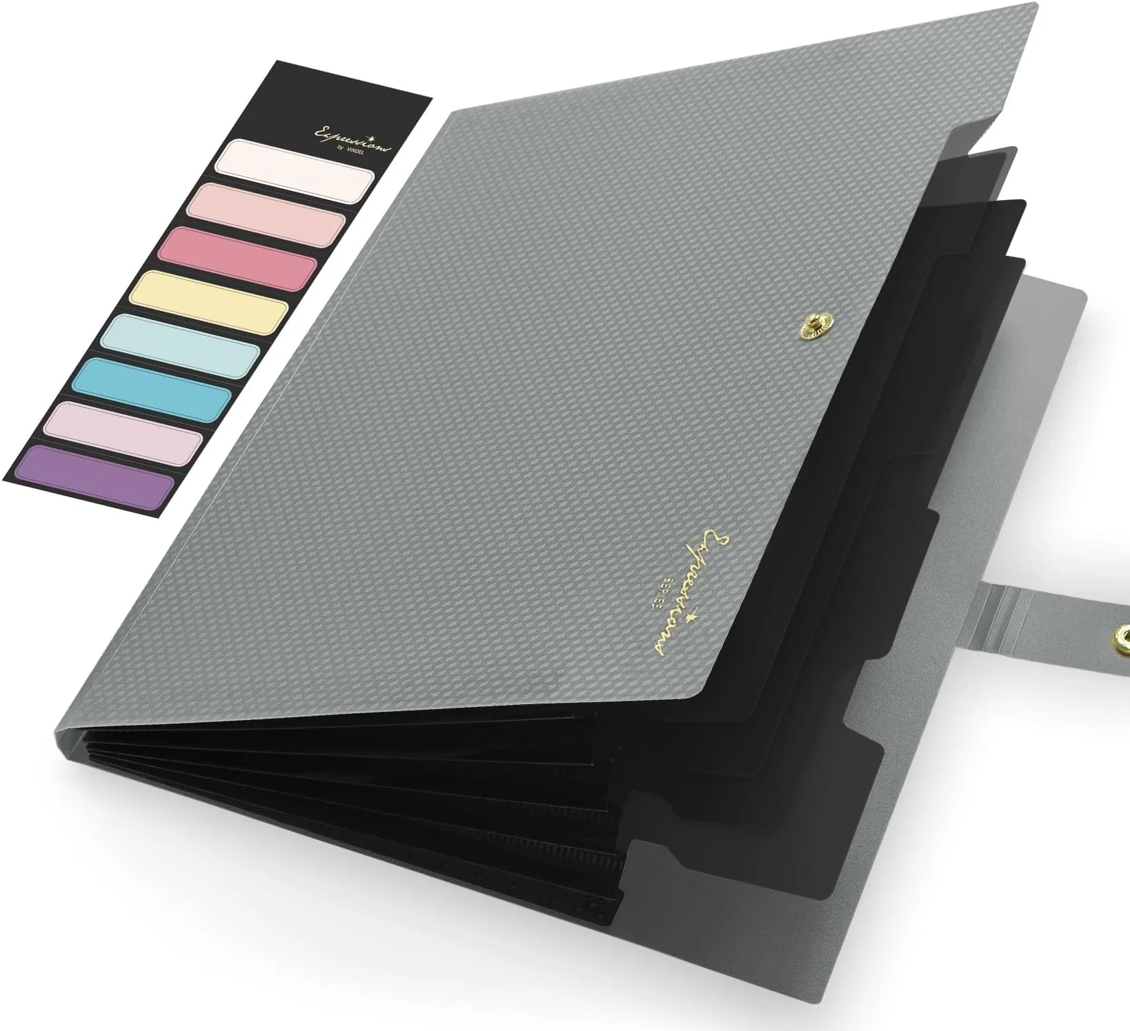 תיק קובץ מרחיב, 5 תיקי כיס למסמכים, מארגן נייר נייד לציוד לבית הספר ולמשרד, גודל A4