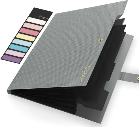 Fächermappe, 5 Taschenordner für Dokumente, tragbarer Papier-Organizer für Schulbürobedarf, A4-Format