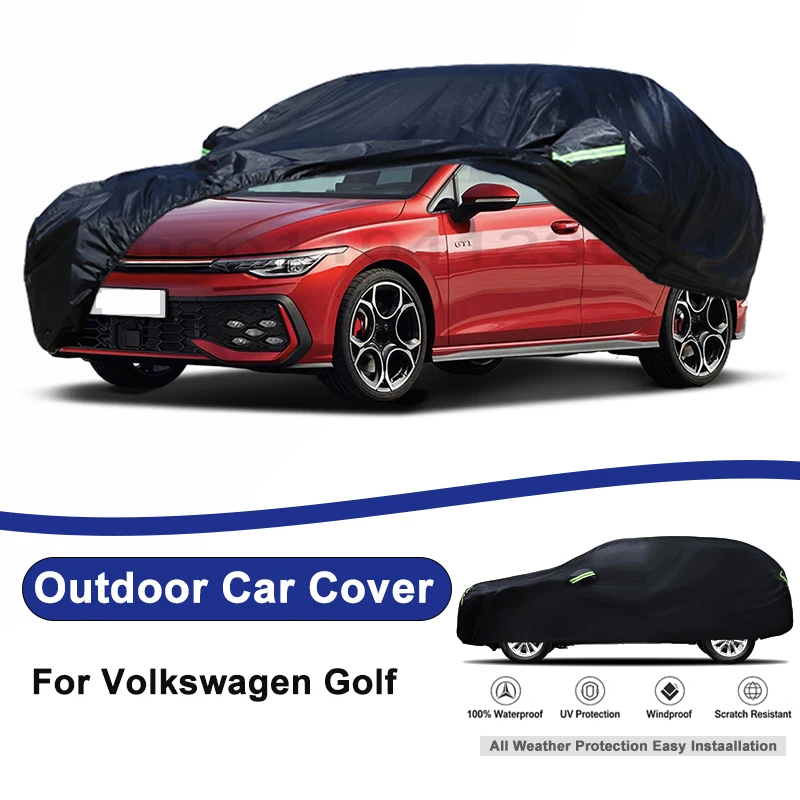 

Outdoor Full Car Cover For Volkswagen Golf with Reflective Strips Waterproof Snowproof Dustproof UV Protection Auto Accessories