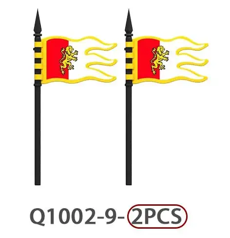 MOC Mittelalterliche Burg Ritter Flagge Bausteine Grüner Drache Soldaten Zubehör Löwe Adler Armee Bausteine Spielzeug Kinder Geschenk