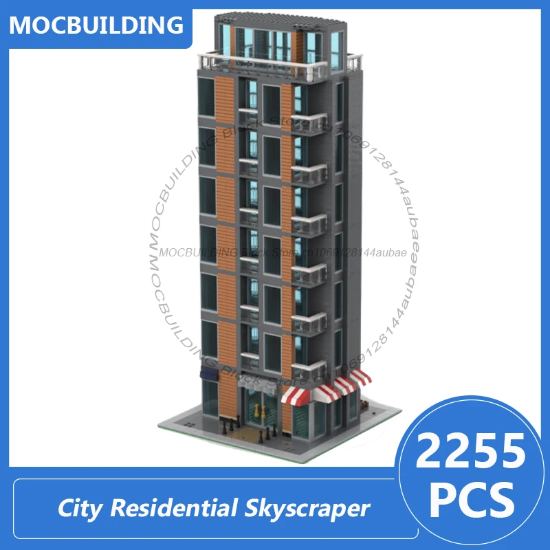 Stadt Wohn Wolkenkratzer Zentrale Ziegel Plaza Moc Bausteine Diy Montieren Ziegel Architektur Display Spielzeug Geschenke 2255PCS