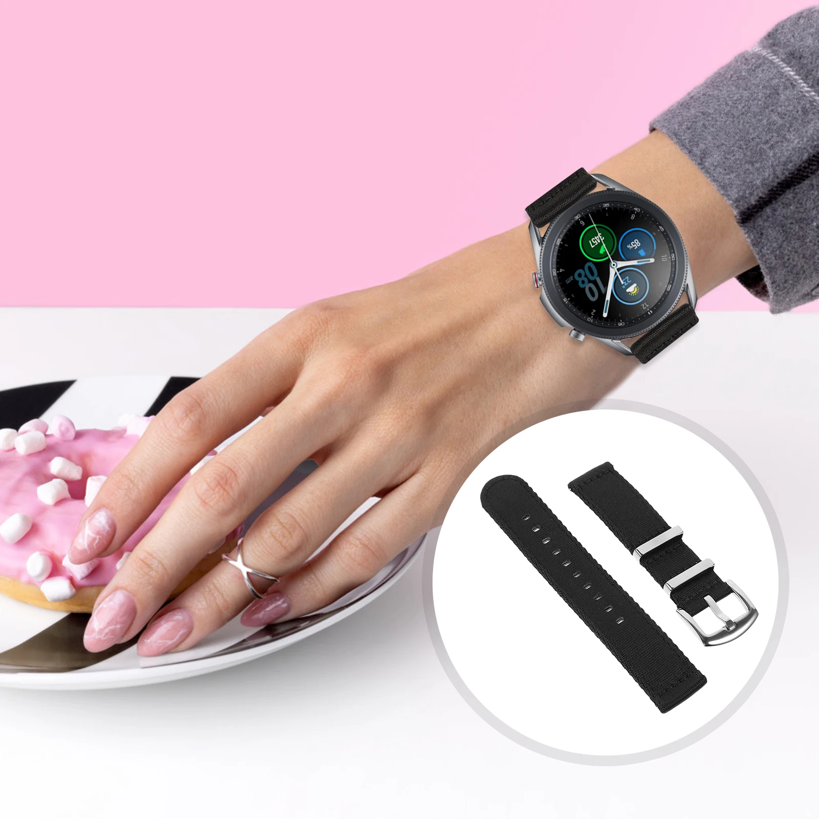 

Nylon Watch B Lightweight Durable Comfortable Breathing Design Easy to Install Adjust Fits Most Watches Casual Special Occasion