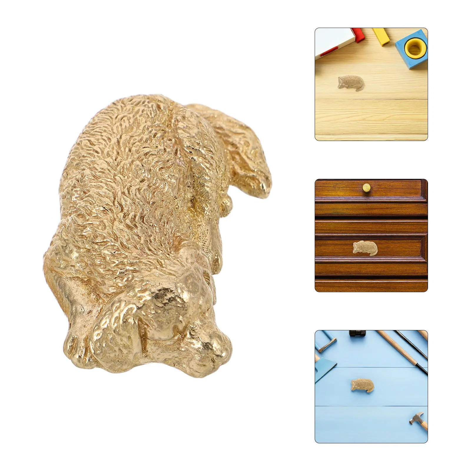 Brass Dog Cabinet Pull Charming Animal Drawer Handles for Wardrobe Dresser Cupboard Kitchen Cabinet Hardware Pulls Single Hole
