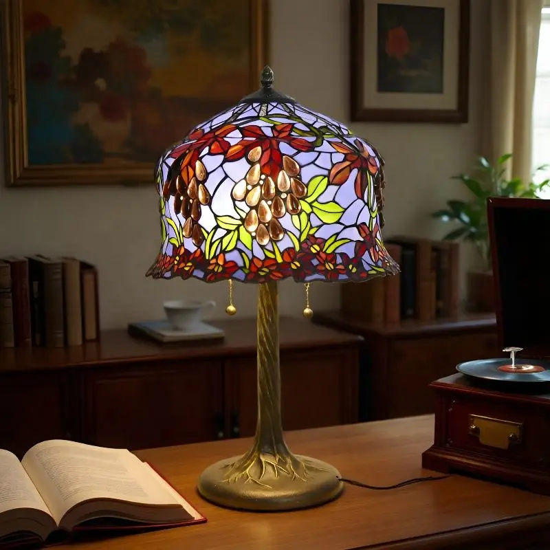 

Purple grape glass pure production hotel lobby living room bedroom atmospheric desk lamp