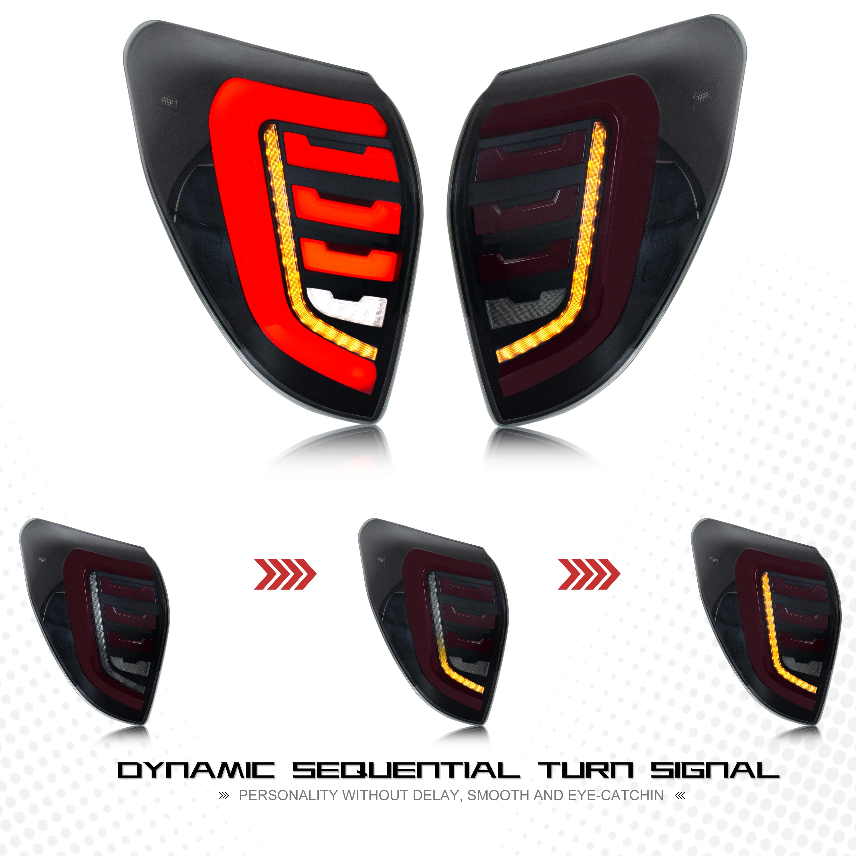 トヨタ RAV4 2009-2012用LEDテールライト シーケンシャルシグナル ダイナミックブラック リアランプアセンブリ [RAV4 2006-2008には適合しません]