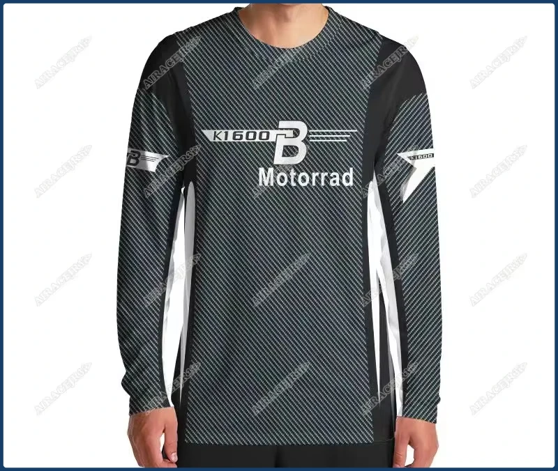 For BMW Motorrad K1600B Long T-shirt Black Sport Racing Motorcycle Travel Riding Summer Men's Quick Dry Breathable Anti-UV