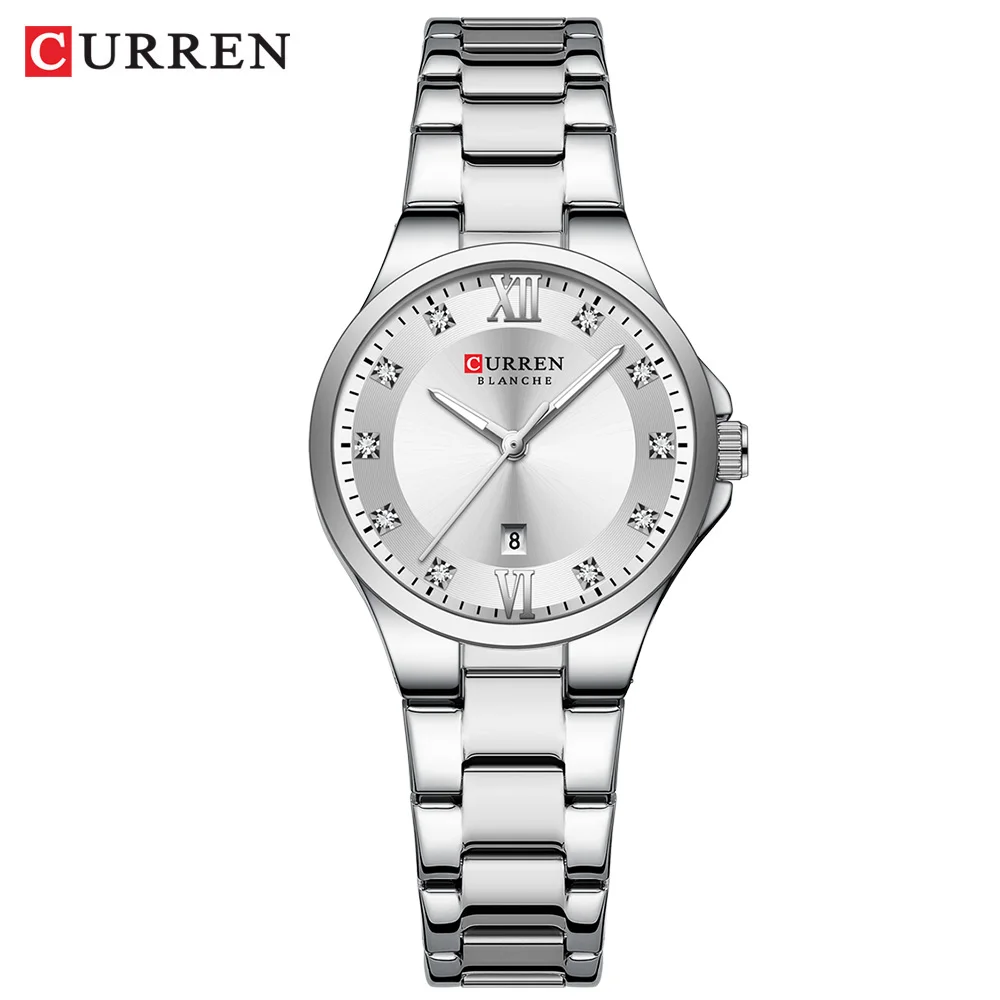 CURREN frauen Luxus Marke Uhren Einfache Quarz Auto Datum Armbanduhr Weibliche Wasserdichte Uhr Leucht Hände 9107 8